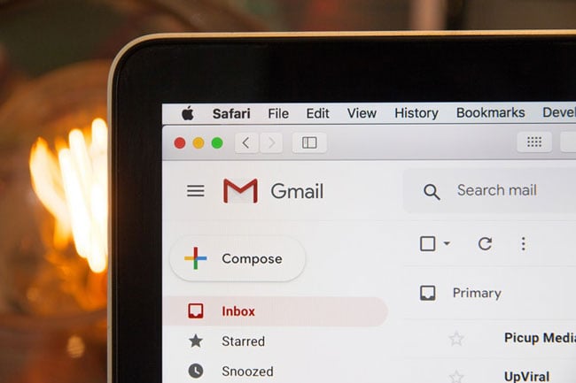 Gmail open on a laptop screen