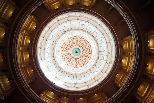 inside a dome in a government building