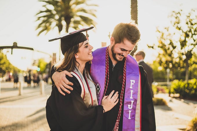 students are happy to graduate from college