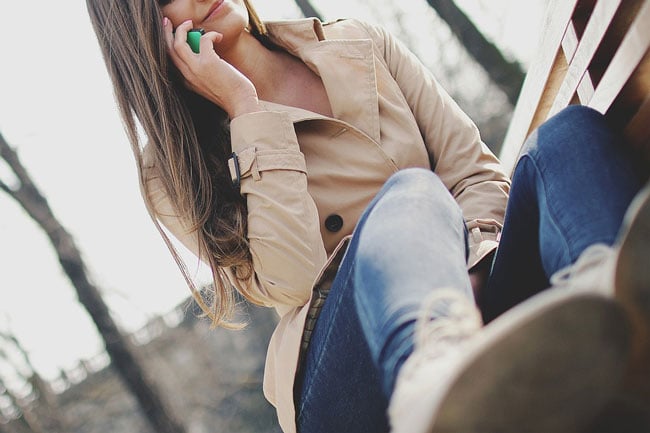 a young woman on the phone