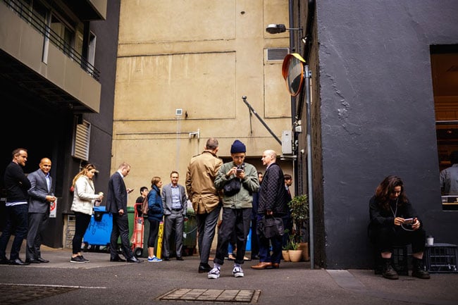 restless people waiting for an event