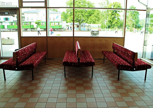 focus on an empty waiting area